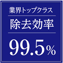 業界トップクラス除去効率99.5%